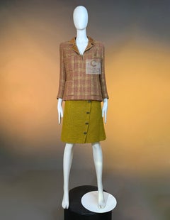 CHANEL 1996 Pastel Tweed Jacket CC Gripoix Jewel Buttons 38 FR