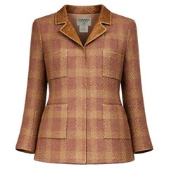 CHANEL 1996 Pastel Tweed Jacket CC Gripoix Jewel Buttons 38 FR