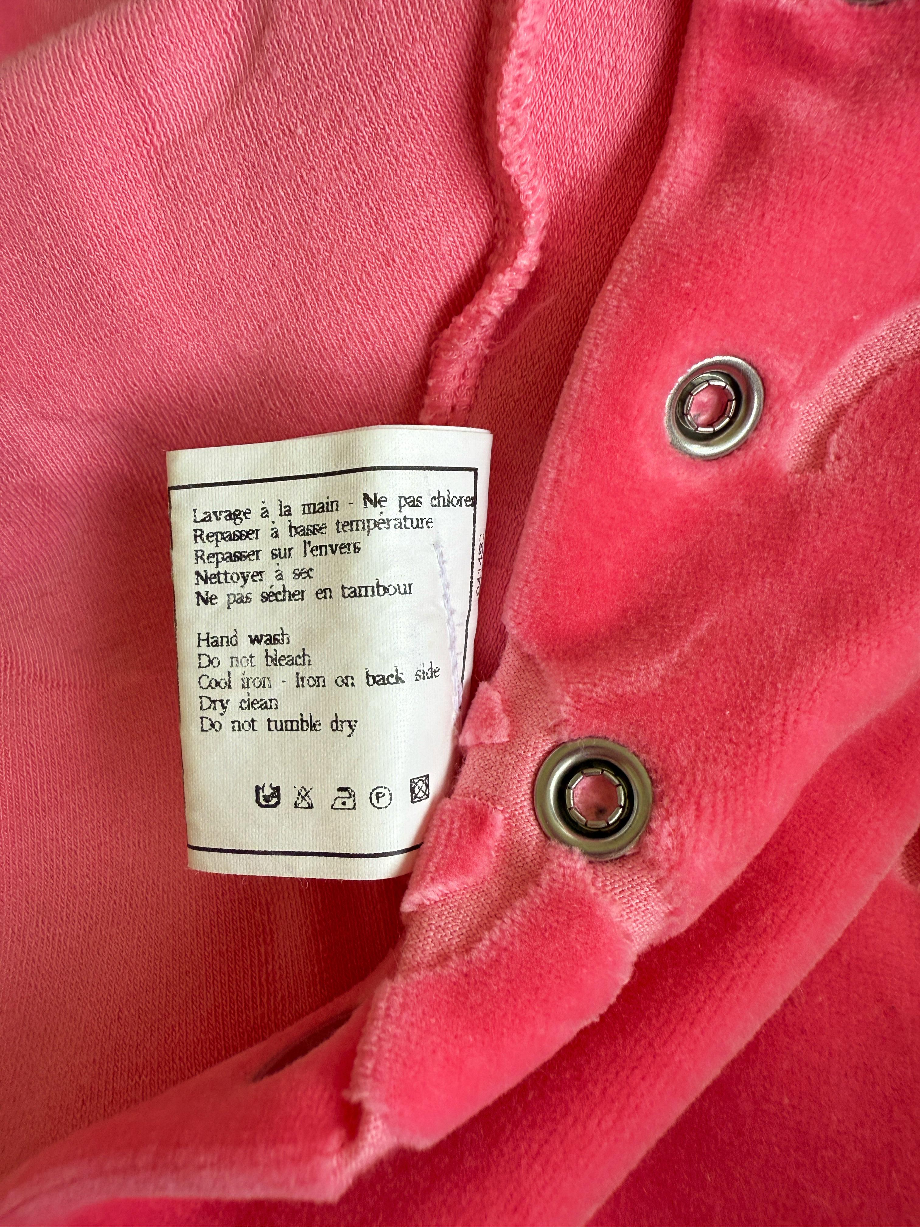 Chanel 1996 Velour Romper Rosa sz 38 en venta 6