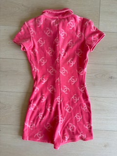 Chanel 1996 Velour Romper Pink sz 38