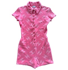 Chanel 1996 Velour Romper Pink sz 38