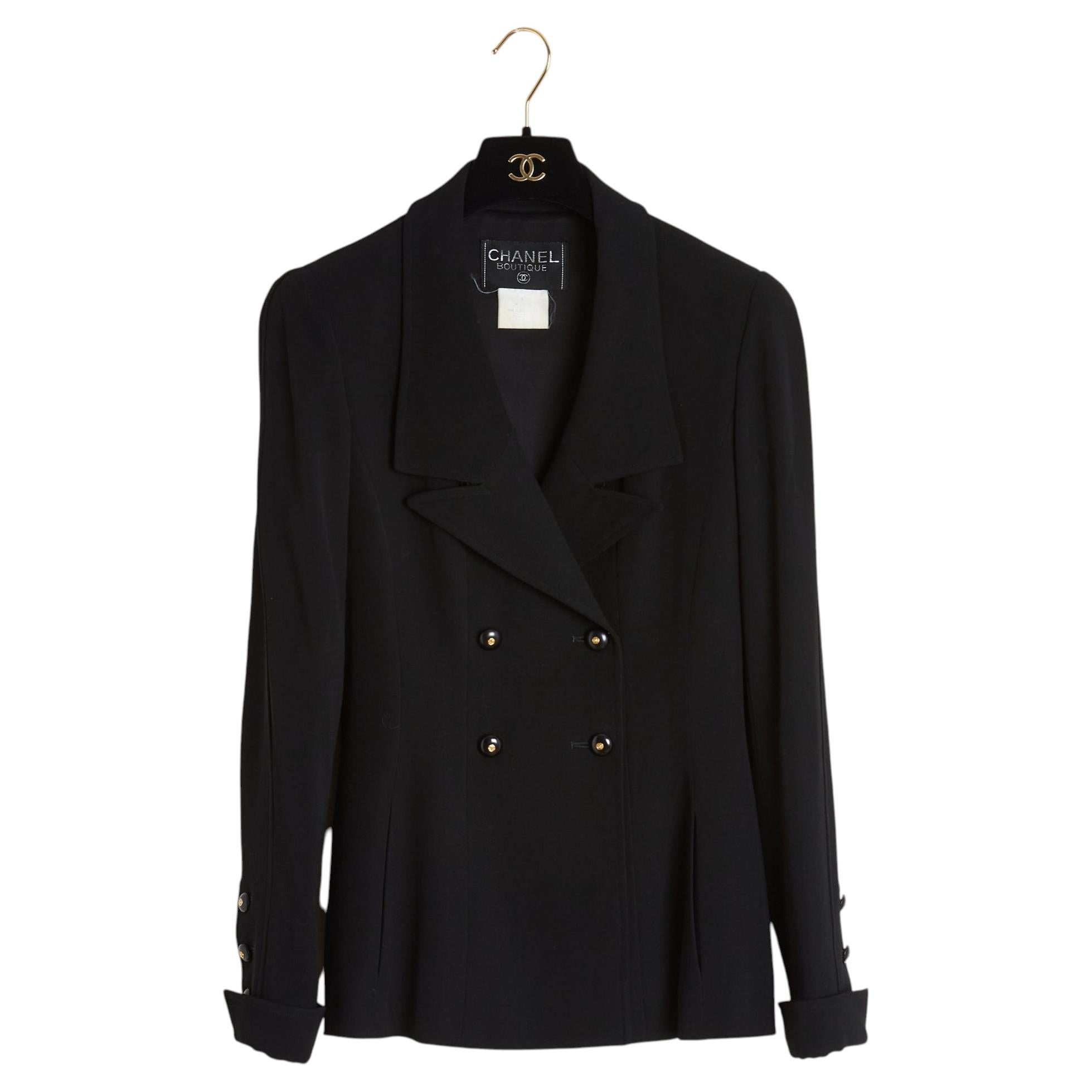 Chanel 1996 Veste Blazer FR38 Double Breasted CC Buttons Jacket UK10 US6 8 For Sale