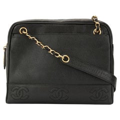Chanel 1996 Vintage Caviale Nero Tripla CC Stitch by Stitch Tote Bag