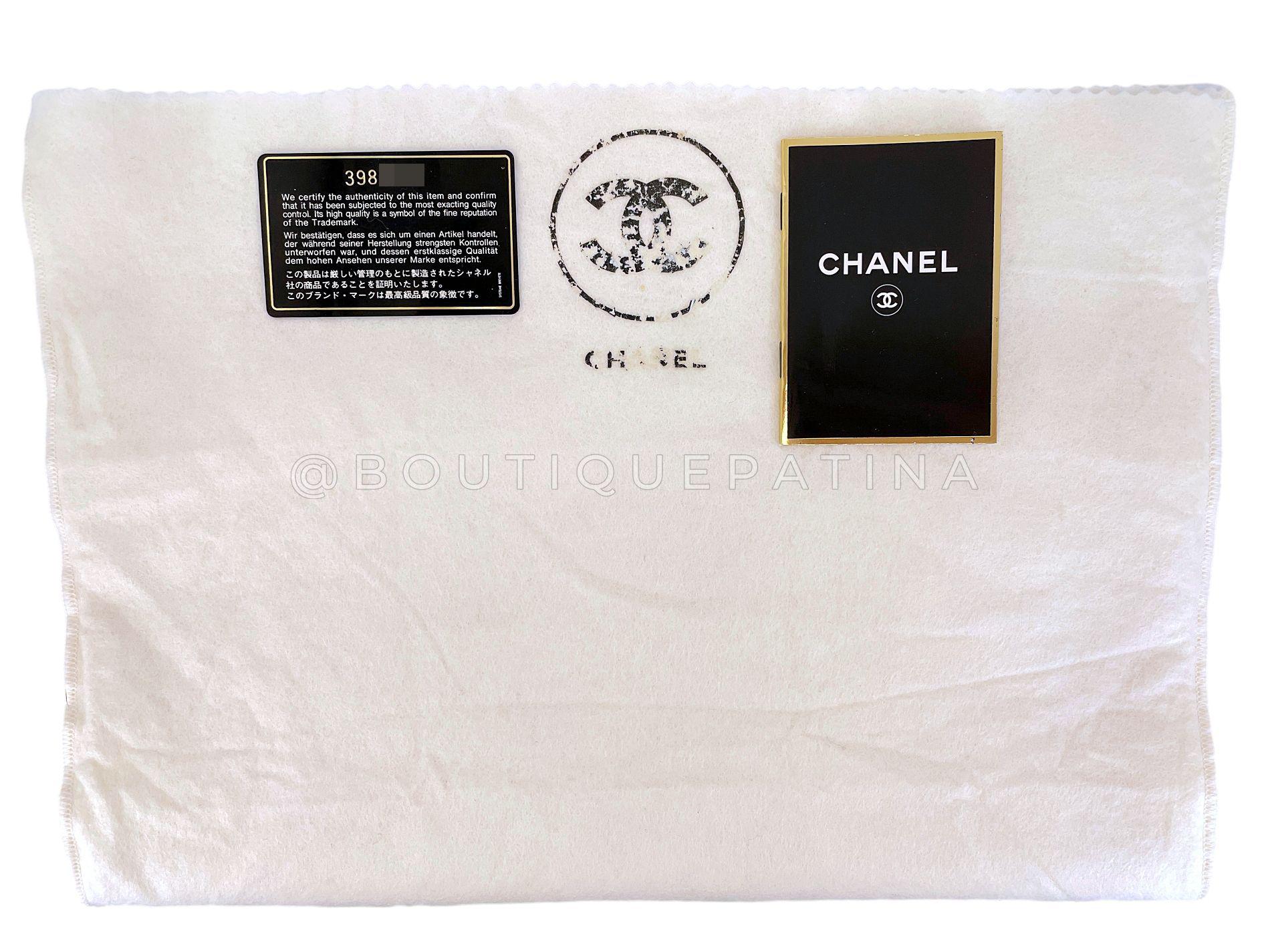 Chanel 1996 Vintage Schwarz Jumbo Classic Flap Tasche 24k GHW Lammfell 68723 im Angebot 11