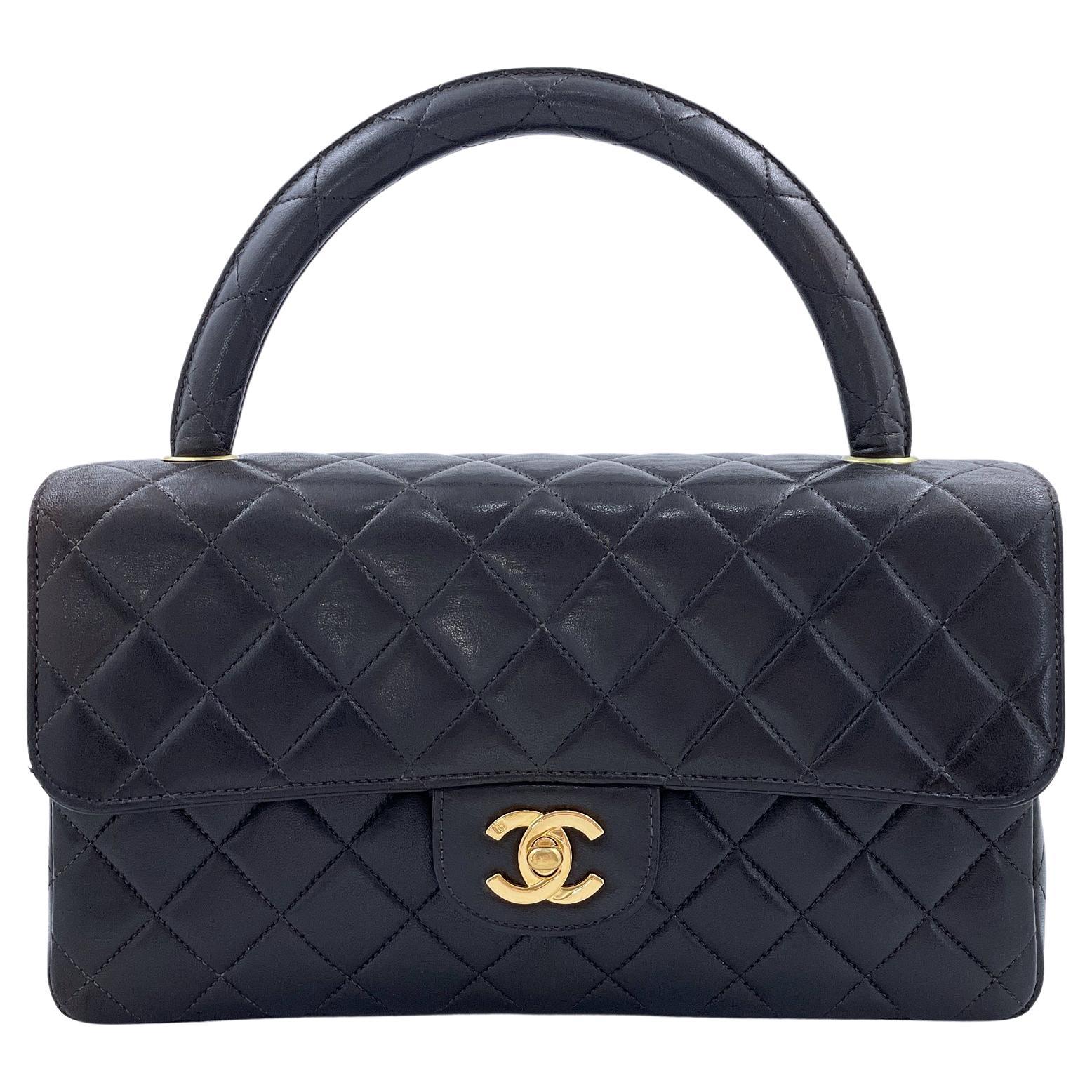 Chanel 1996 Vintage Black Kelly Flap Bag Mommy 24k GHW 67444