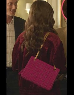 Chanel 1996 Vintage Emily in Paris Purple Tweed Rare Classic Reissue Tote Bag