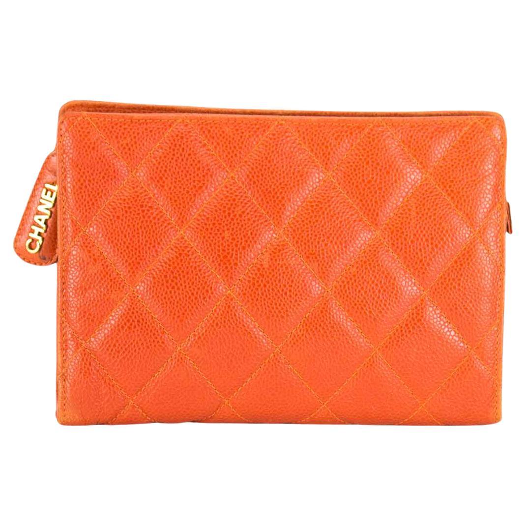 Chanel 1996 Vintage Waist Belt Fanny Pack Rare Orange Caviar Bag For Sale 1