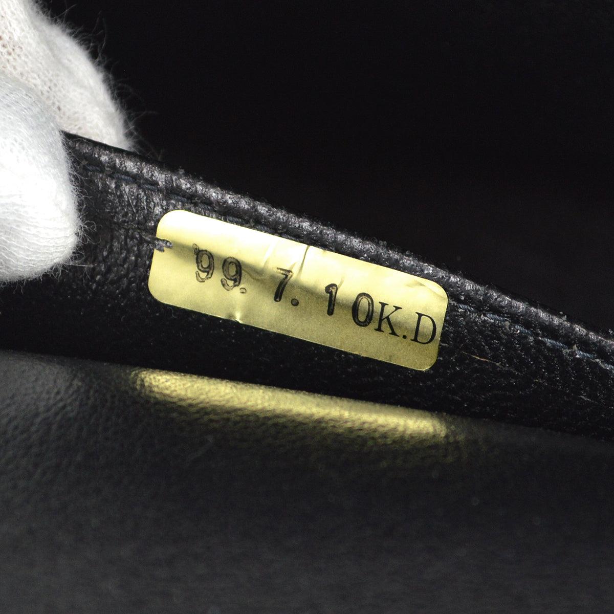 Chanel 1997-1999 Classic Double Flap Medium Black Denim For Sale 5