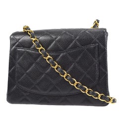 Chanel 1997-1999 Classic Square Flap Mini 17 Black Caviar Bag
