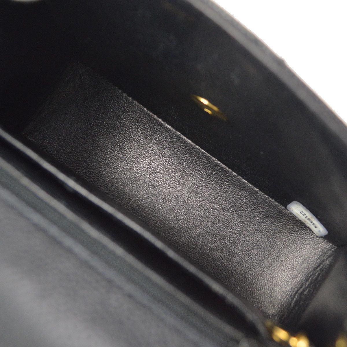 Chanel 1997-1999 Classic Square Flap Mini 17 Black Caviar Bag For Sale 1