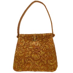 Chanel 1997-1999 Double Sided Turnlock Handbag Satin Lace