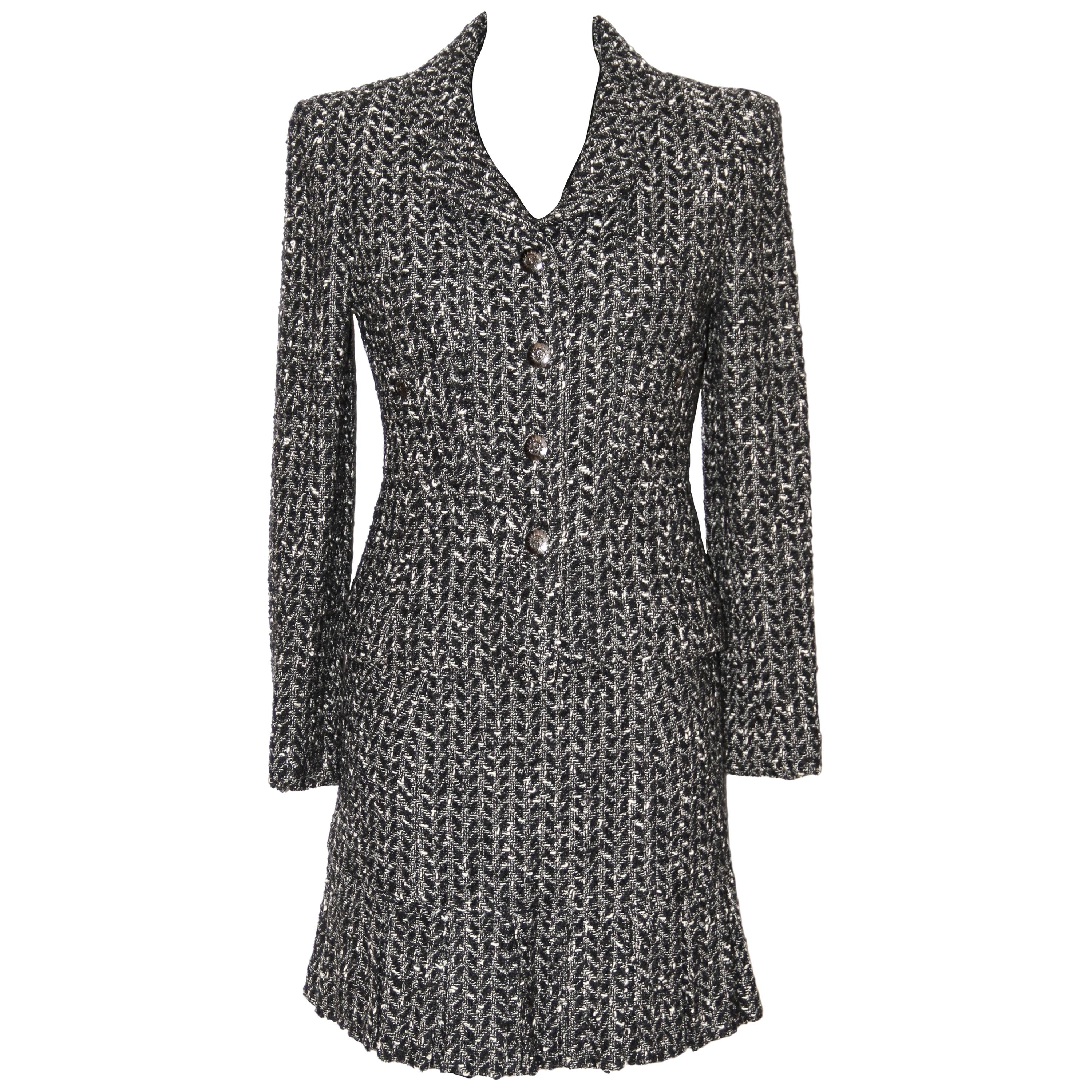 Chanel 1997 97A Black and White Wool Tweed Suit