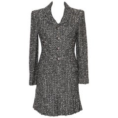 Coats, Outerwear Chanel Chanel Black and White Spotted Tweed Suit Jacket