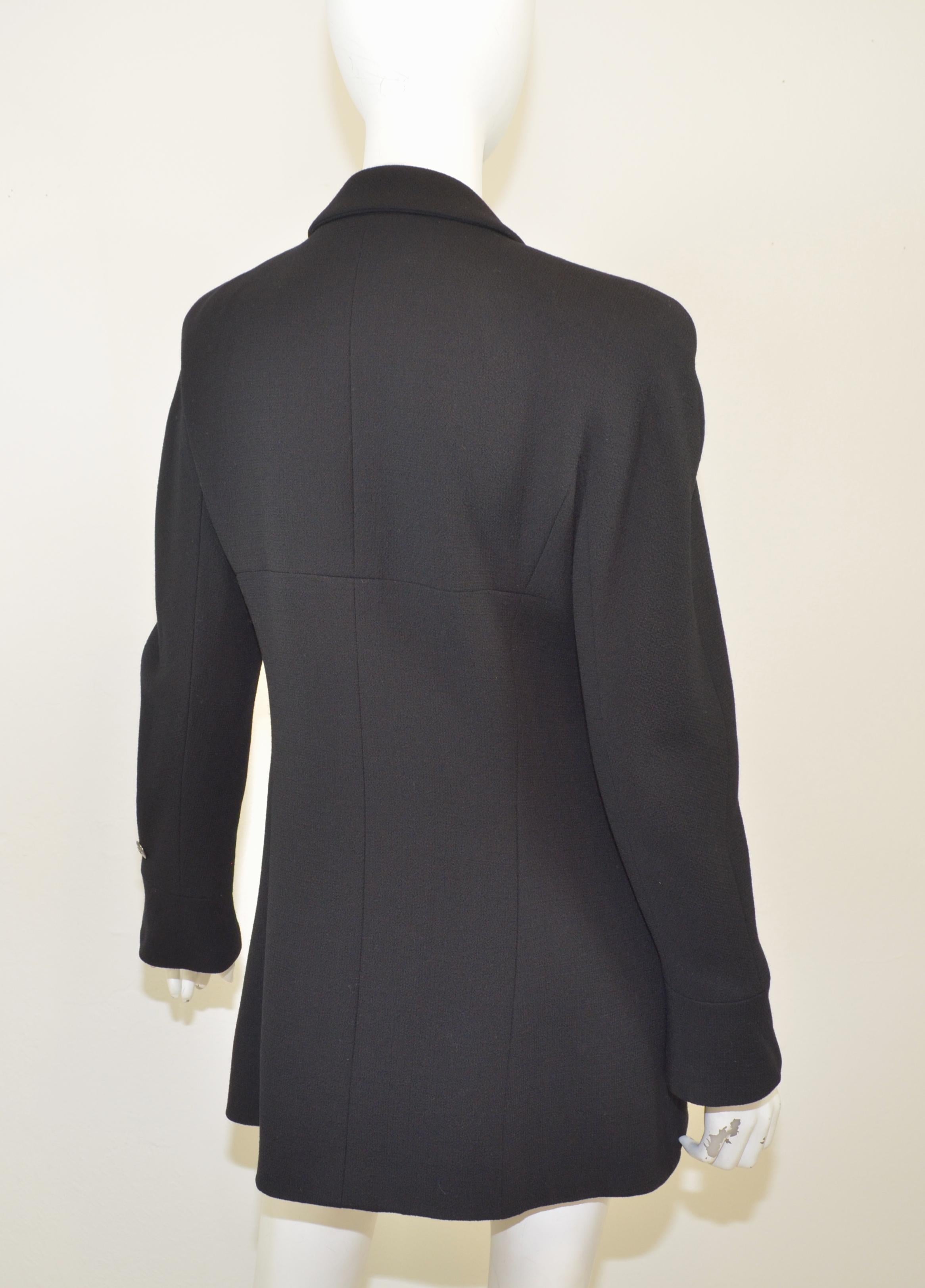 Chanel 1997 A Black Wool Long Line Jacket 1