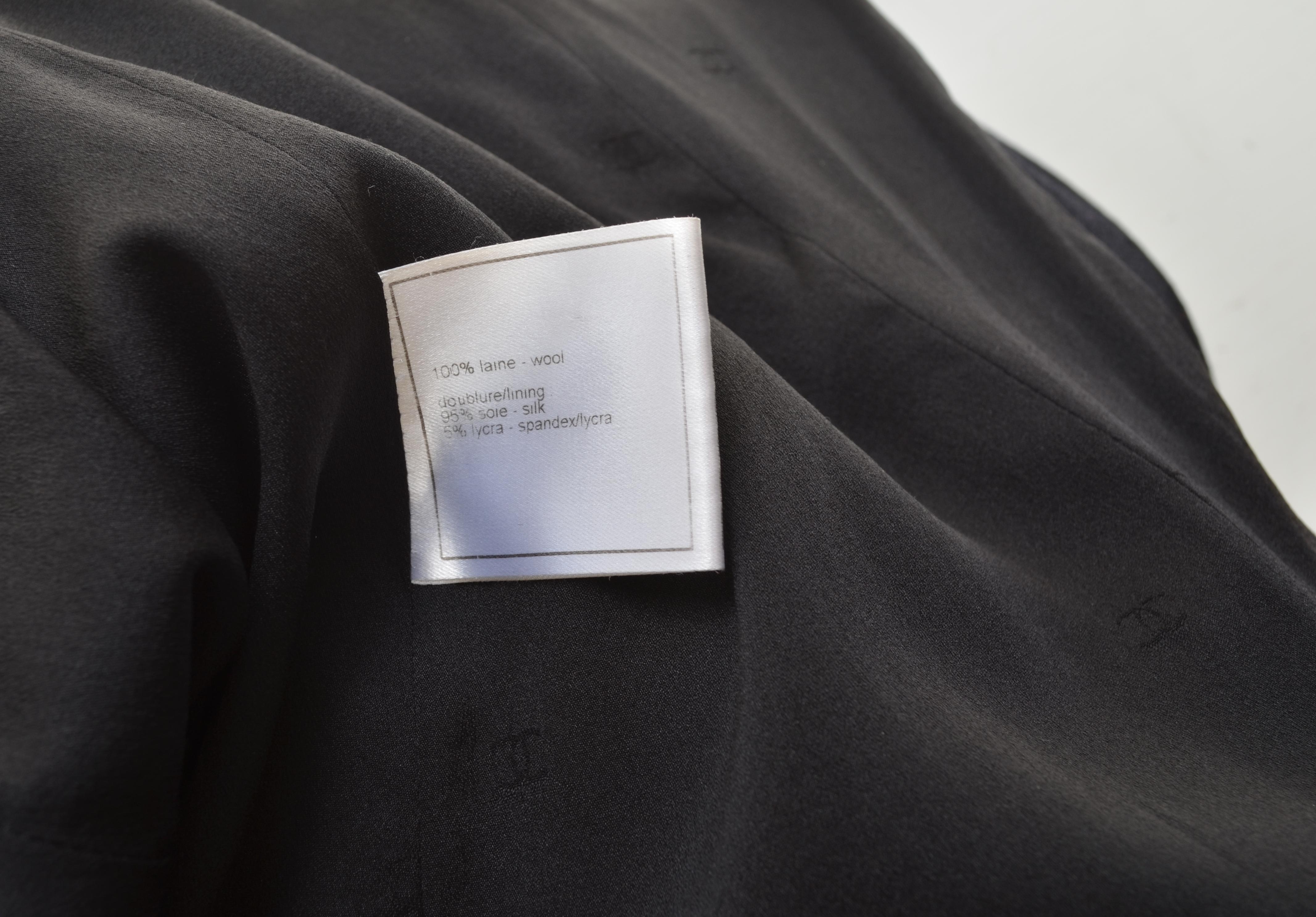 Chanel 1997 A Black Wool Long Line Jacket 4