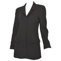 Chanel 1997 A Black Wool Long Line Jacket