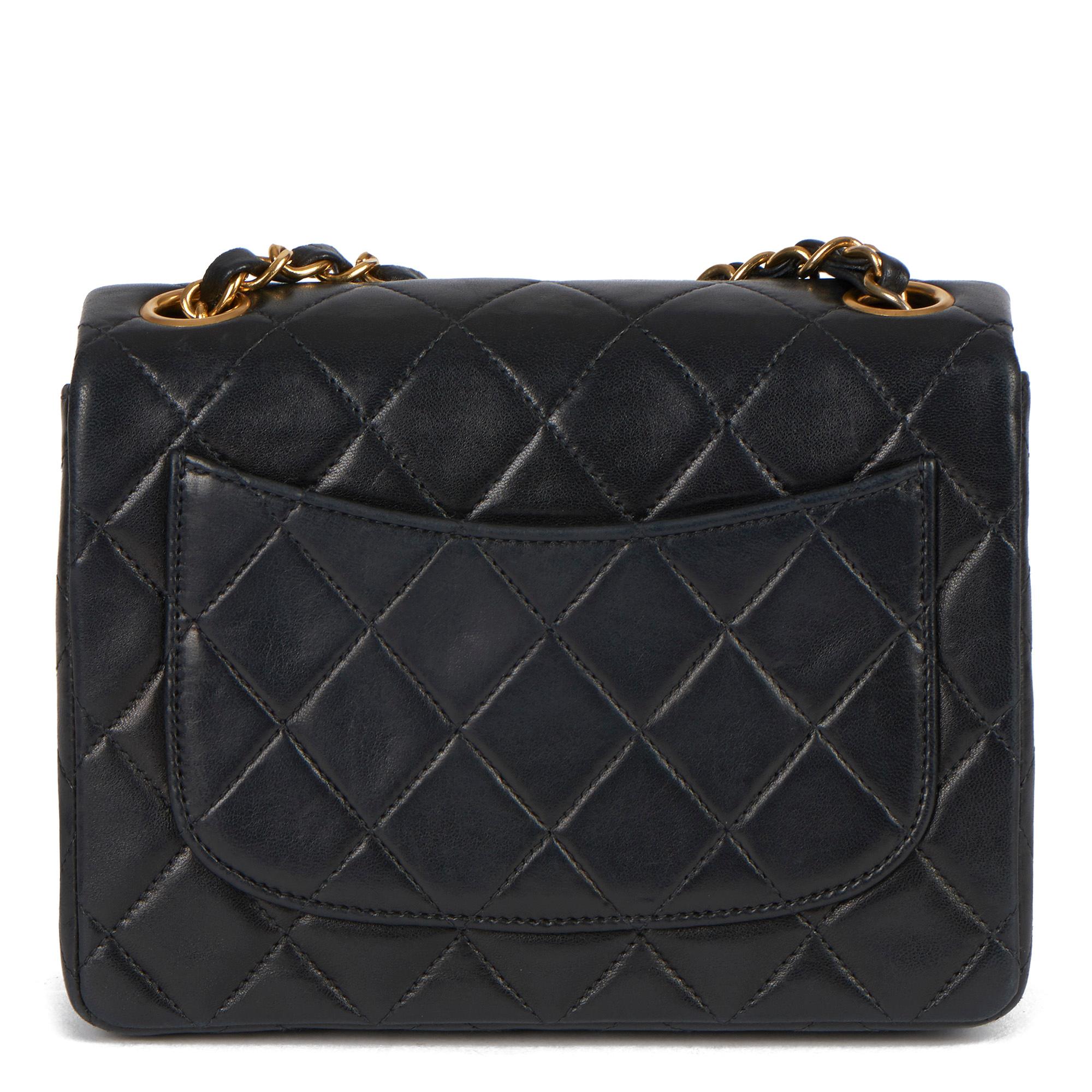Chanel 1997 Black Quilted Lambskin Leather Vintage Mini Flap Bag  7