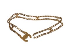 CHANEL 1997 CC Logos Double Chain Belt Vintage Very Rare
