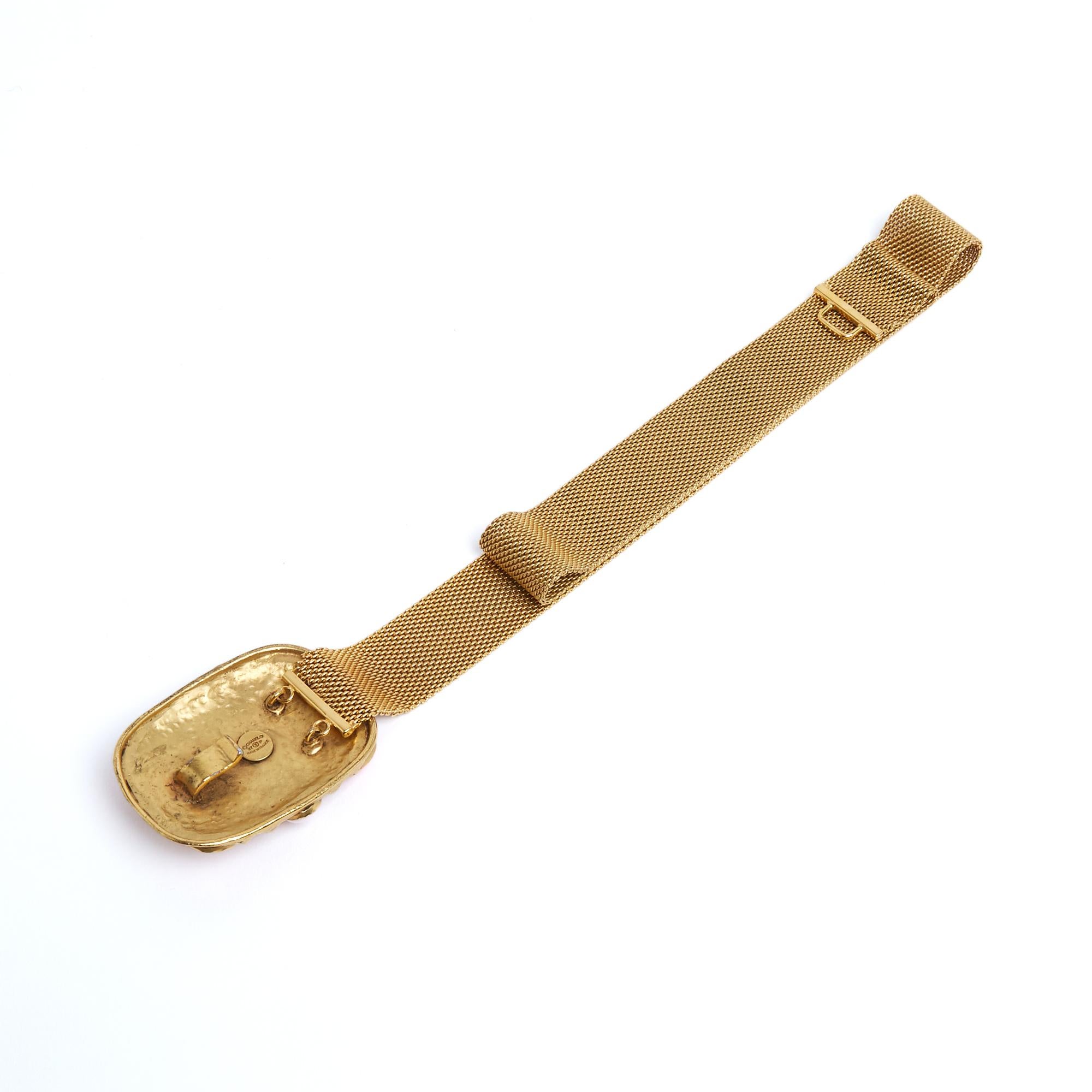Chanel 1997 Ceinture T70 Gripoix Haute Couture Ceinture en maille et verre US28 Excellent état - En vente à PARIS, FR