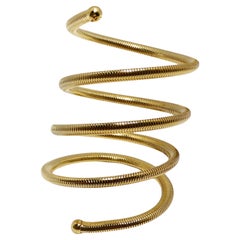 Retro Chanel 1997 Gold Tone Spiral Arm Cuff