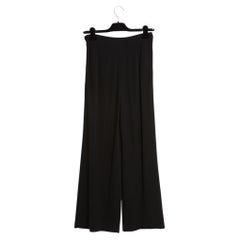 Chanel 1997 Pantalon Large Souple FR36 Black Knit Short Wide Leg Pants UK8 US4