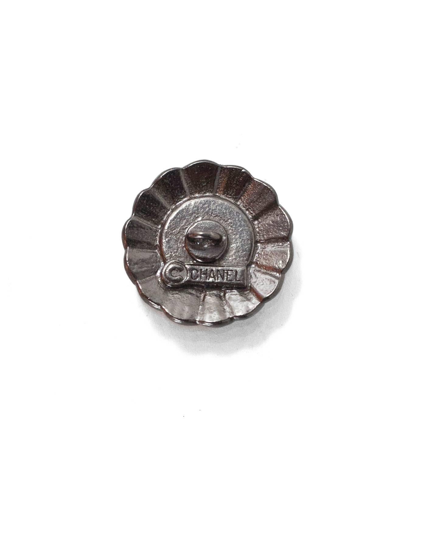 Black Chanel 1997 Set of Four 18/20/22mm Gunmetal Disc CC Buttons