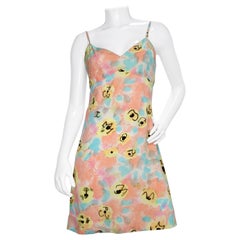 Retro Chanel 1997 Spring Camellia Flower Slip Dress