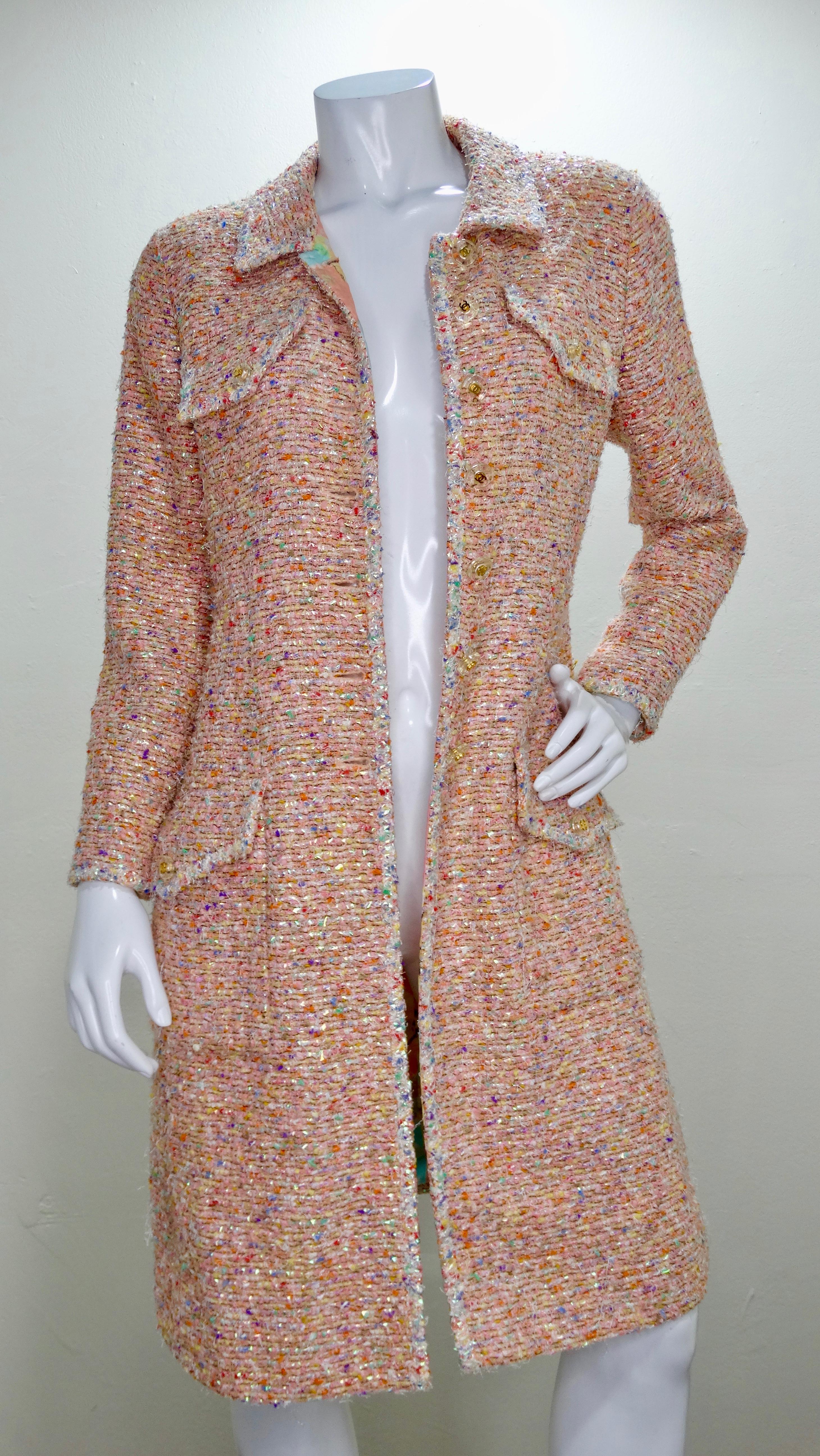 Women's or Men's Chanel 1997 Spring Multi-Colored Tweed Coat