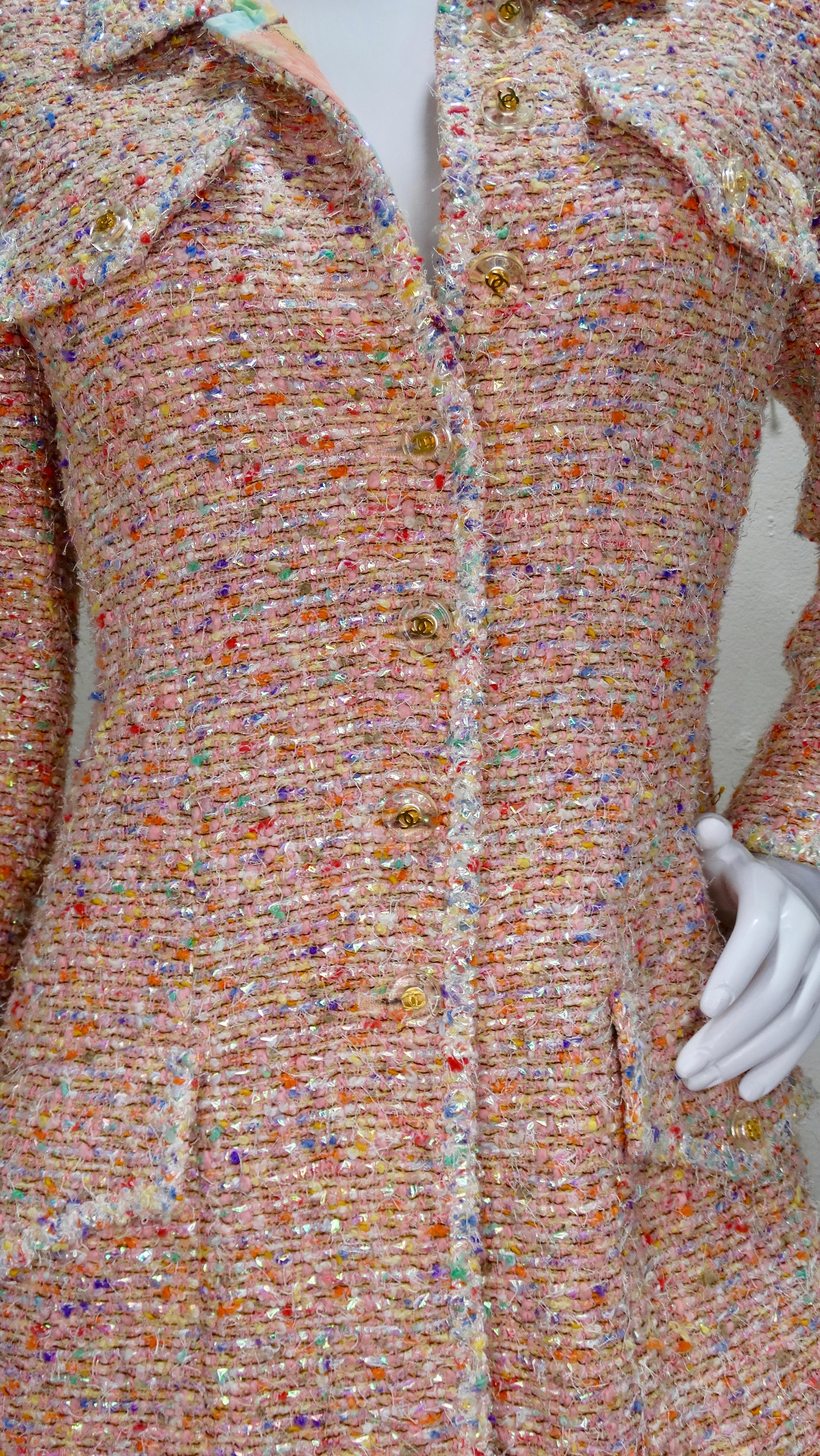 Chanel 1997 Spring Multi-Colored Tweed Coat 2