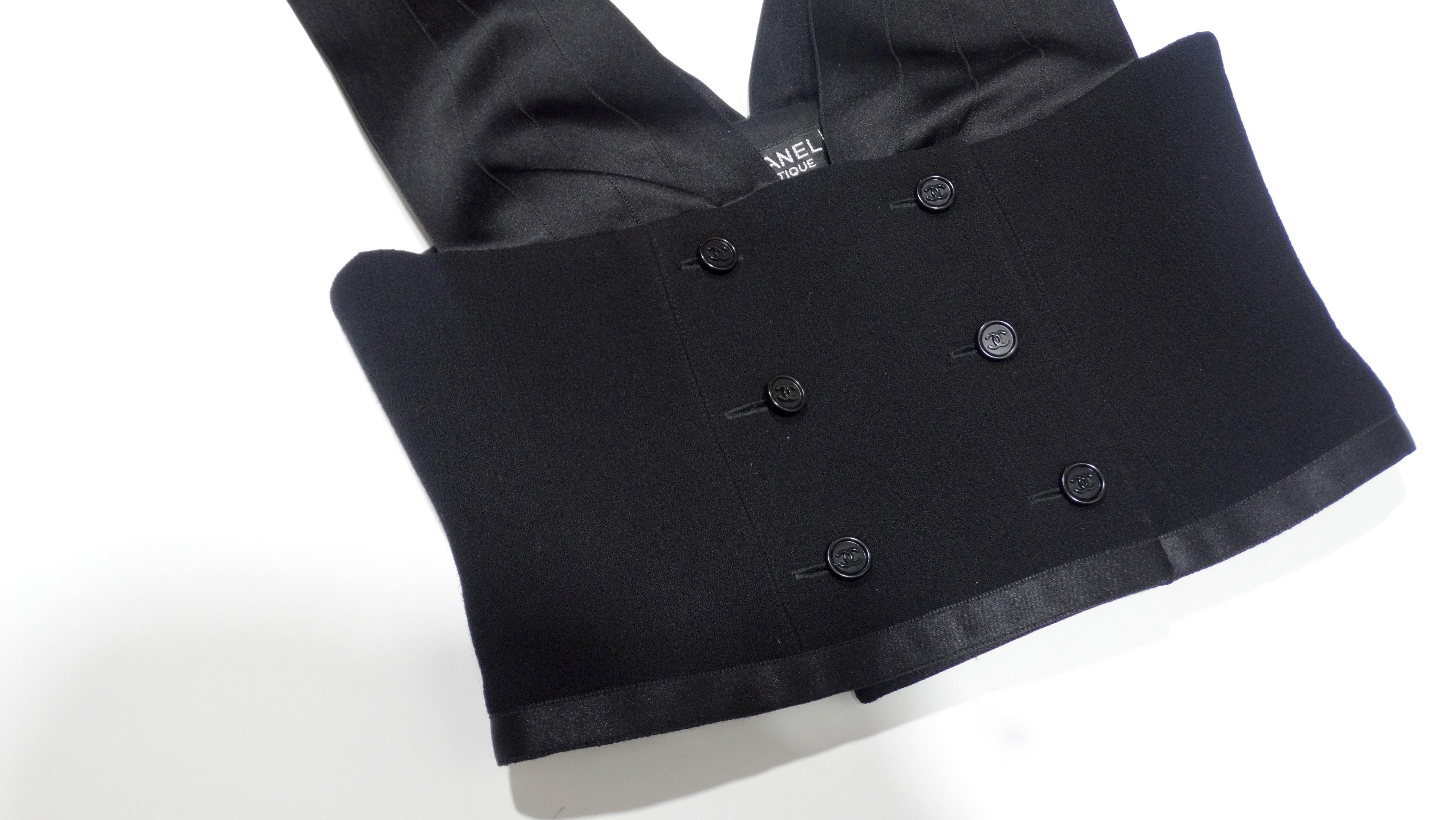 Black Chanel 1997 Tuxedo Vest