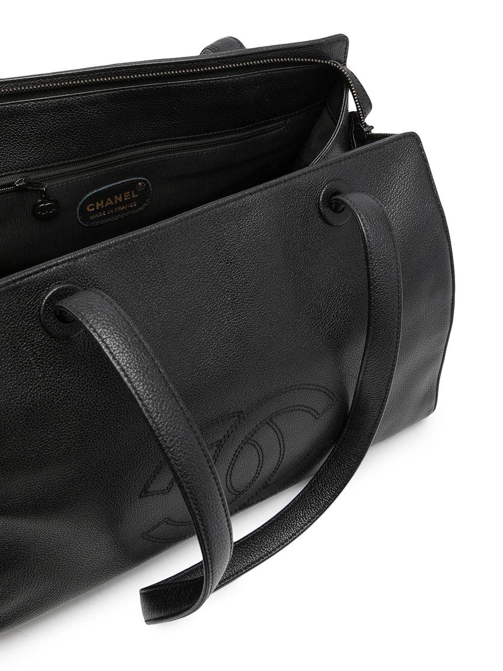 Chanel 1997 Vintage Negro Caviar Grande Trabajo Bolsa Tote CC en Bueno estado para la venta en Miami, FL
