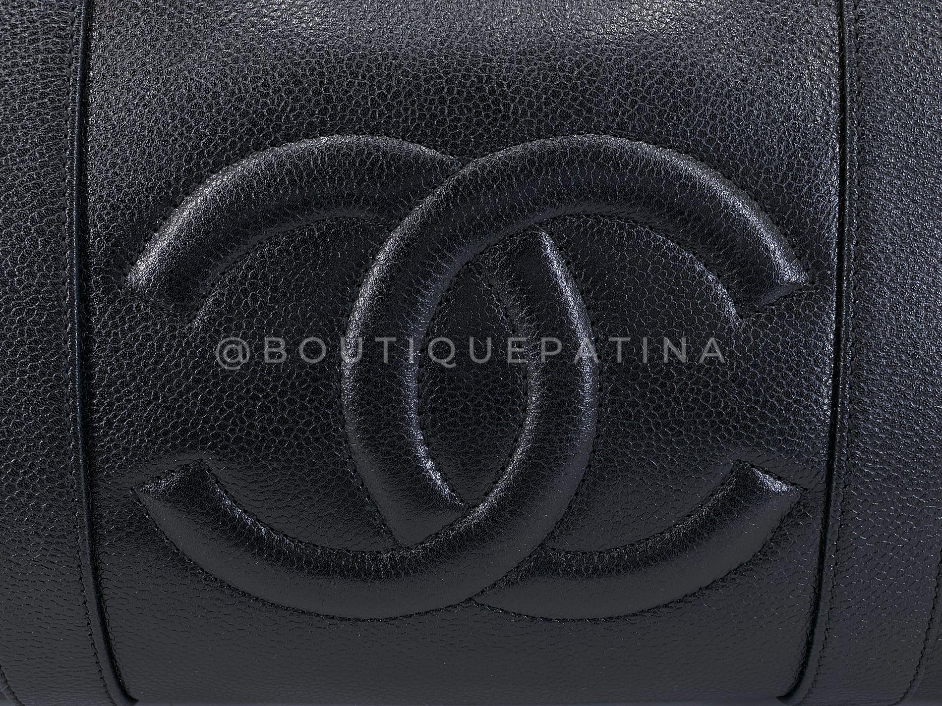 Chanel 1997 Vintage Große schwarze Kaviar Duffle Duffel Tasche Weekender 68563 Vintage Weekender 5