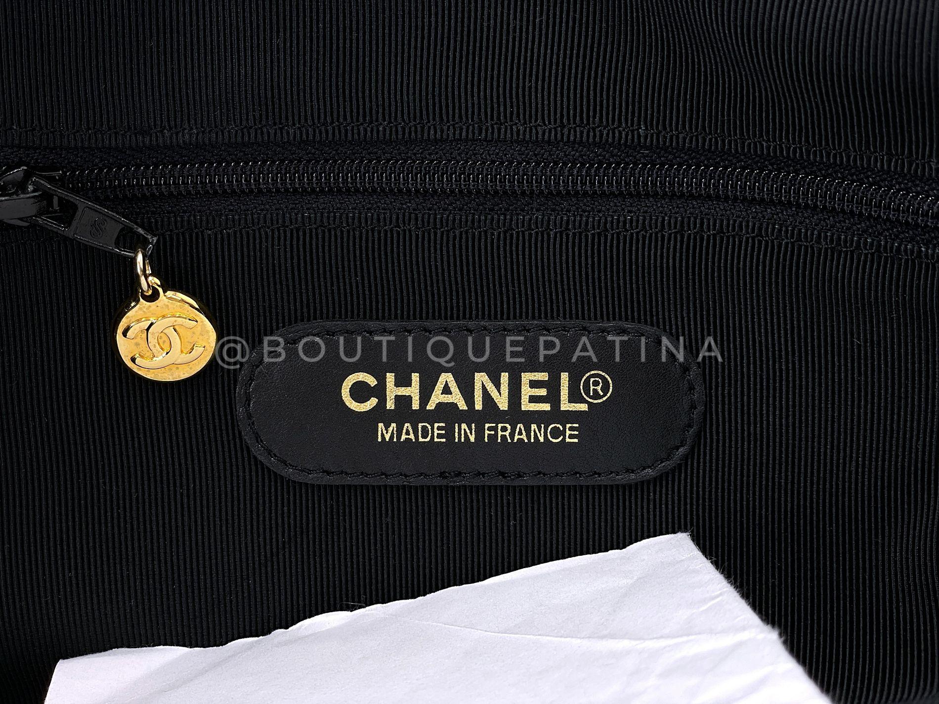 Chanel 1997 Vintage Große schwarze Kaviar Duffle Duffel Tasche Weekender 68563 Vintage Weekender 7
