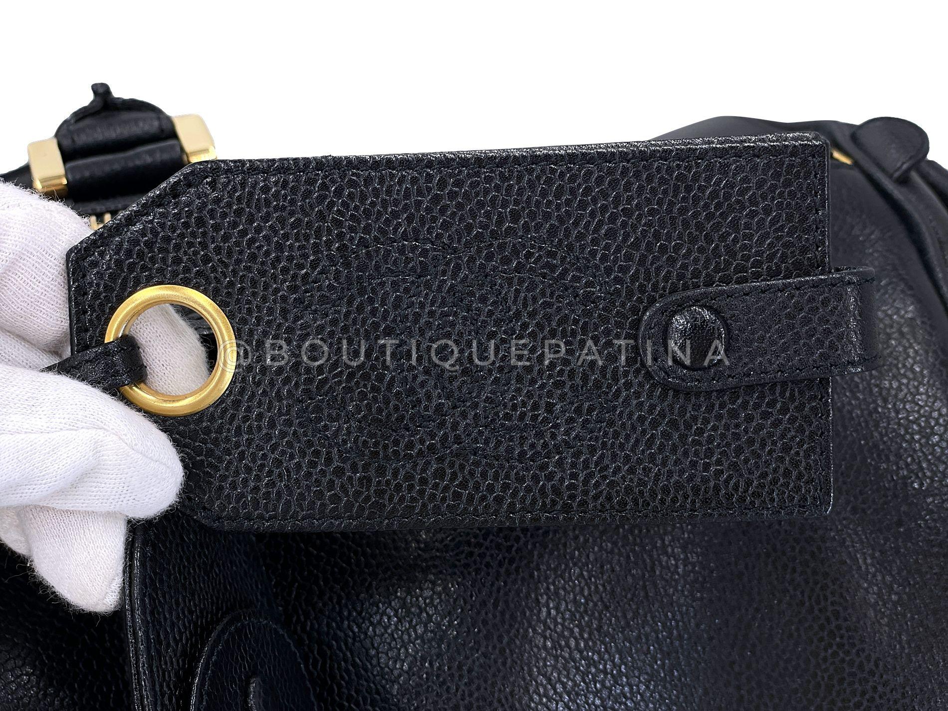 Chanel 1997 Vintage Große schwarze Kaviar Duffle Duffel Tasche Weekender 68563 Vintage Weekender 4