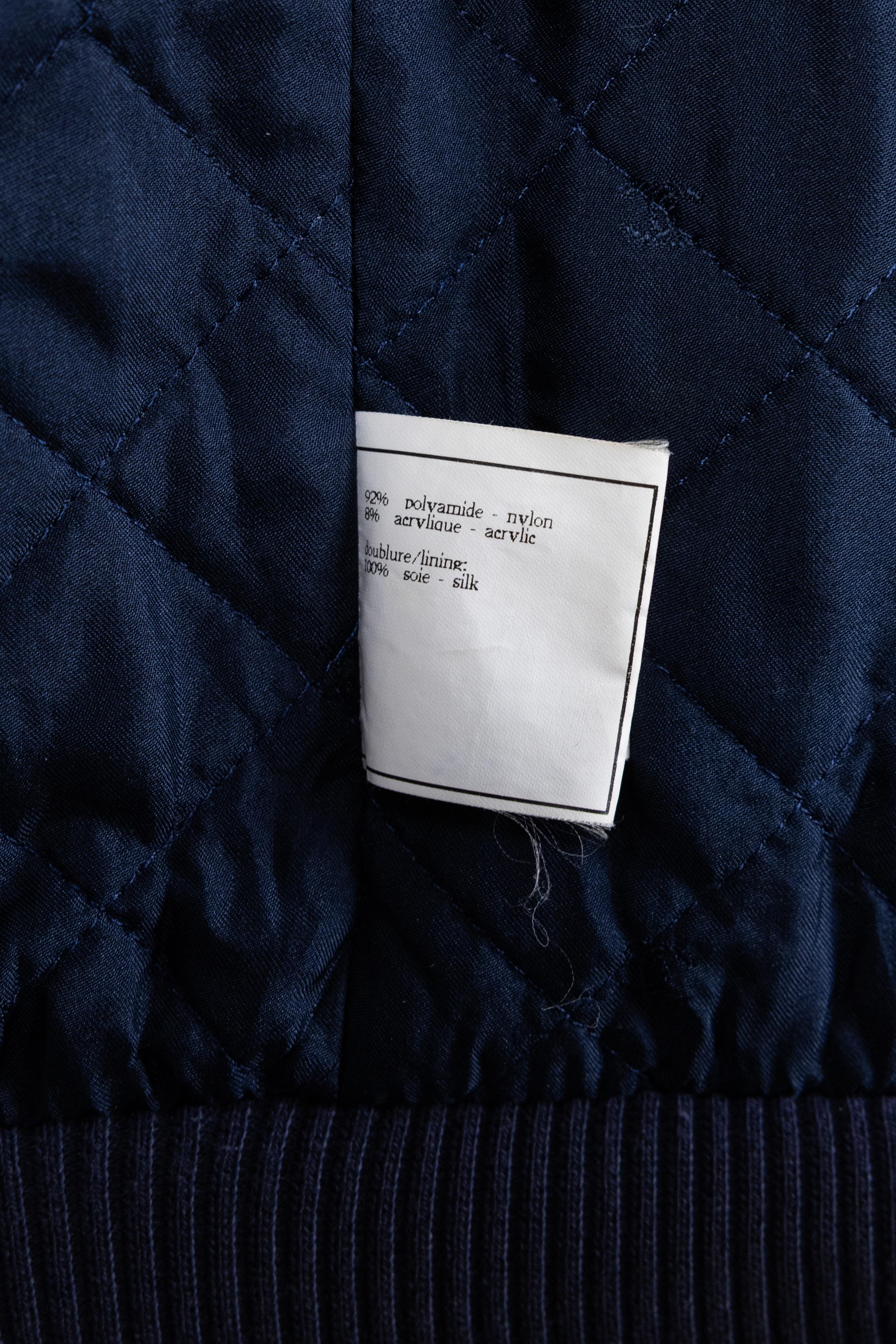 Chanel 1997 - Giacca Bomber Vintage Navy in vendita 5