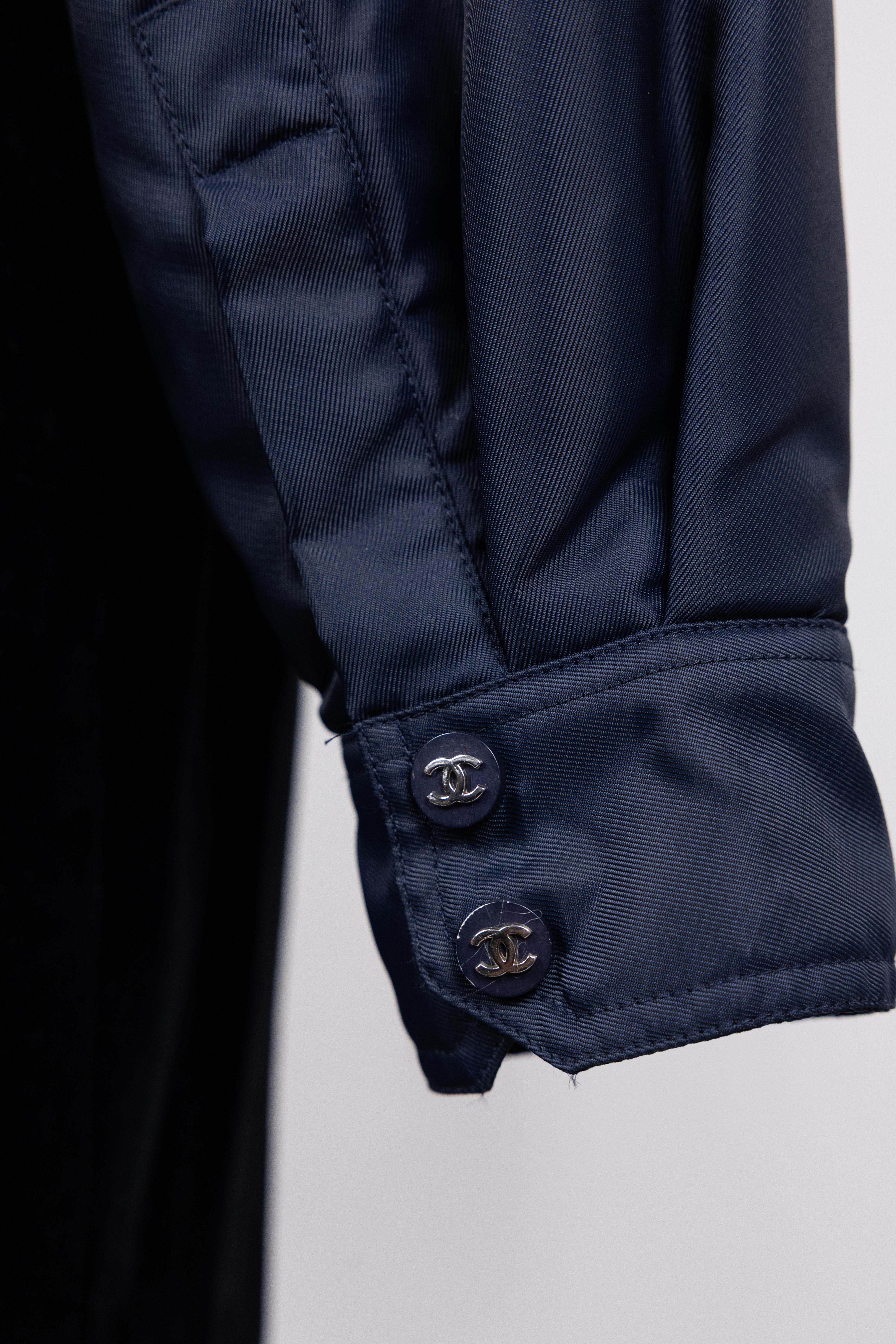 Chanel 1997 - Giacca Bomber Vintage Navy in vendita 13