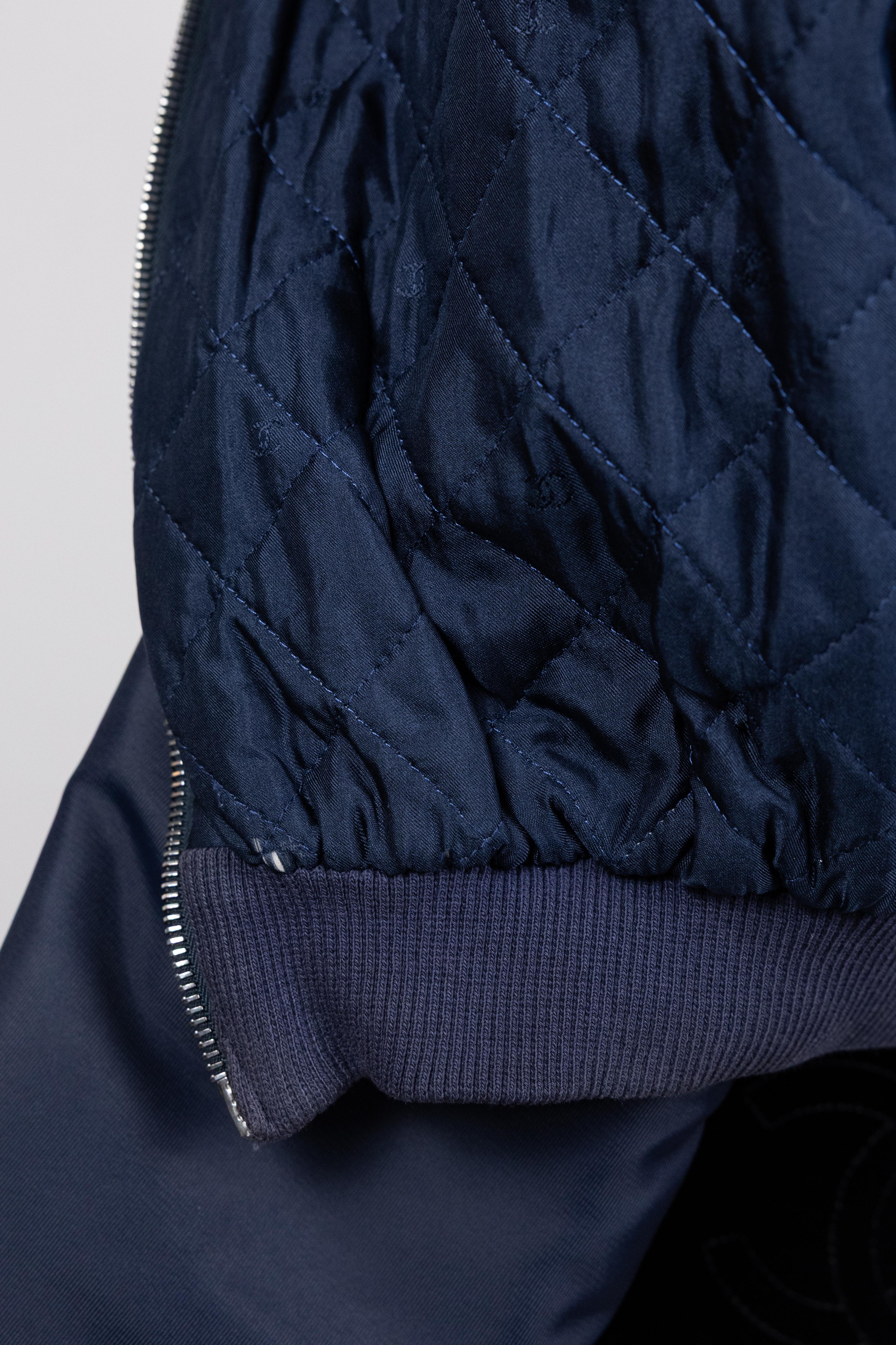 Nero Chanel 1997 - Giacca Bomber Vintage Navy in vendita