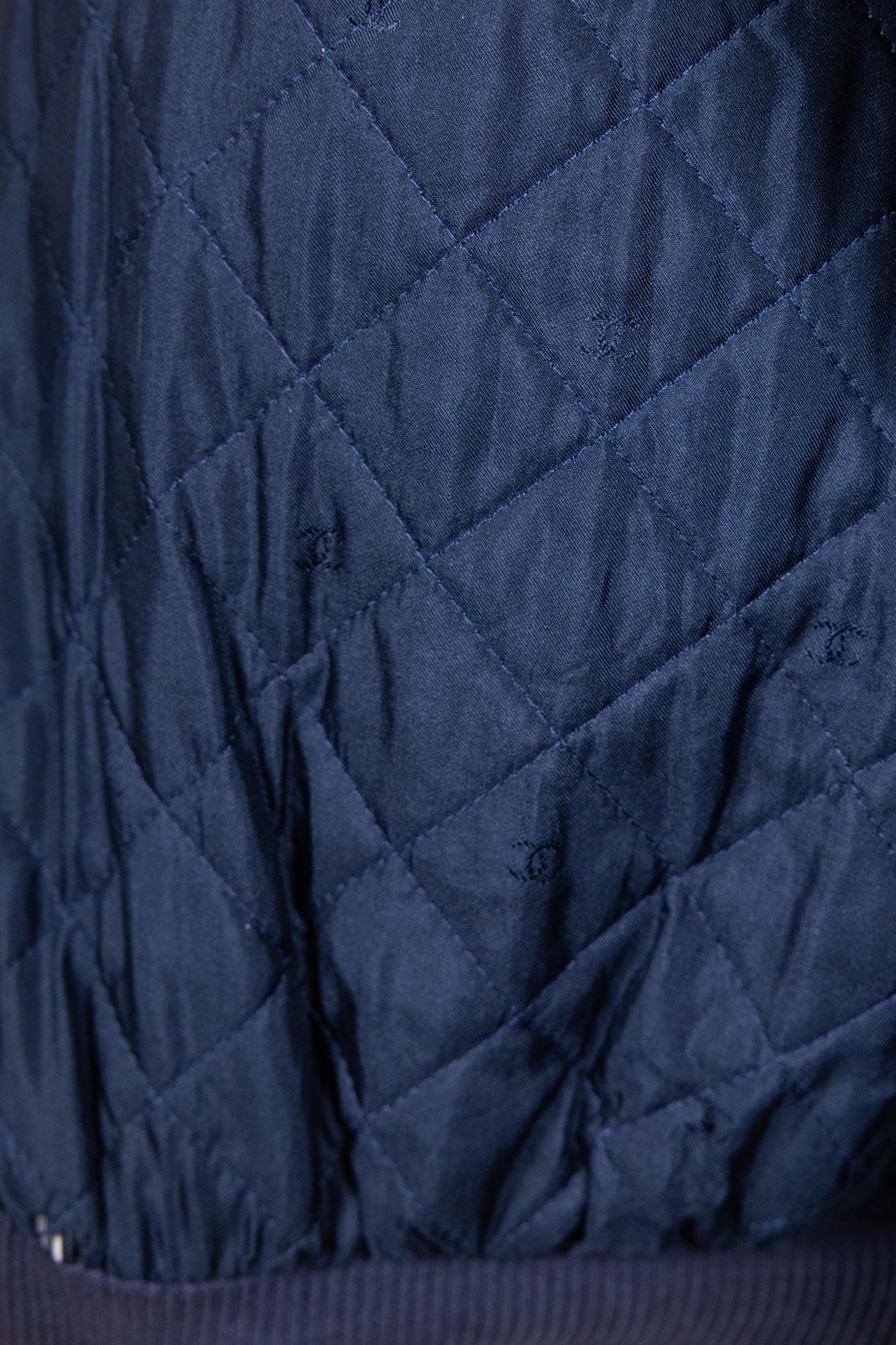 Chanel 1997 - Giacca Bomber Vintage Navy in vendita 1