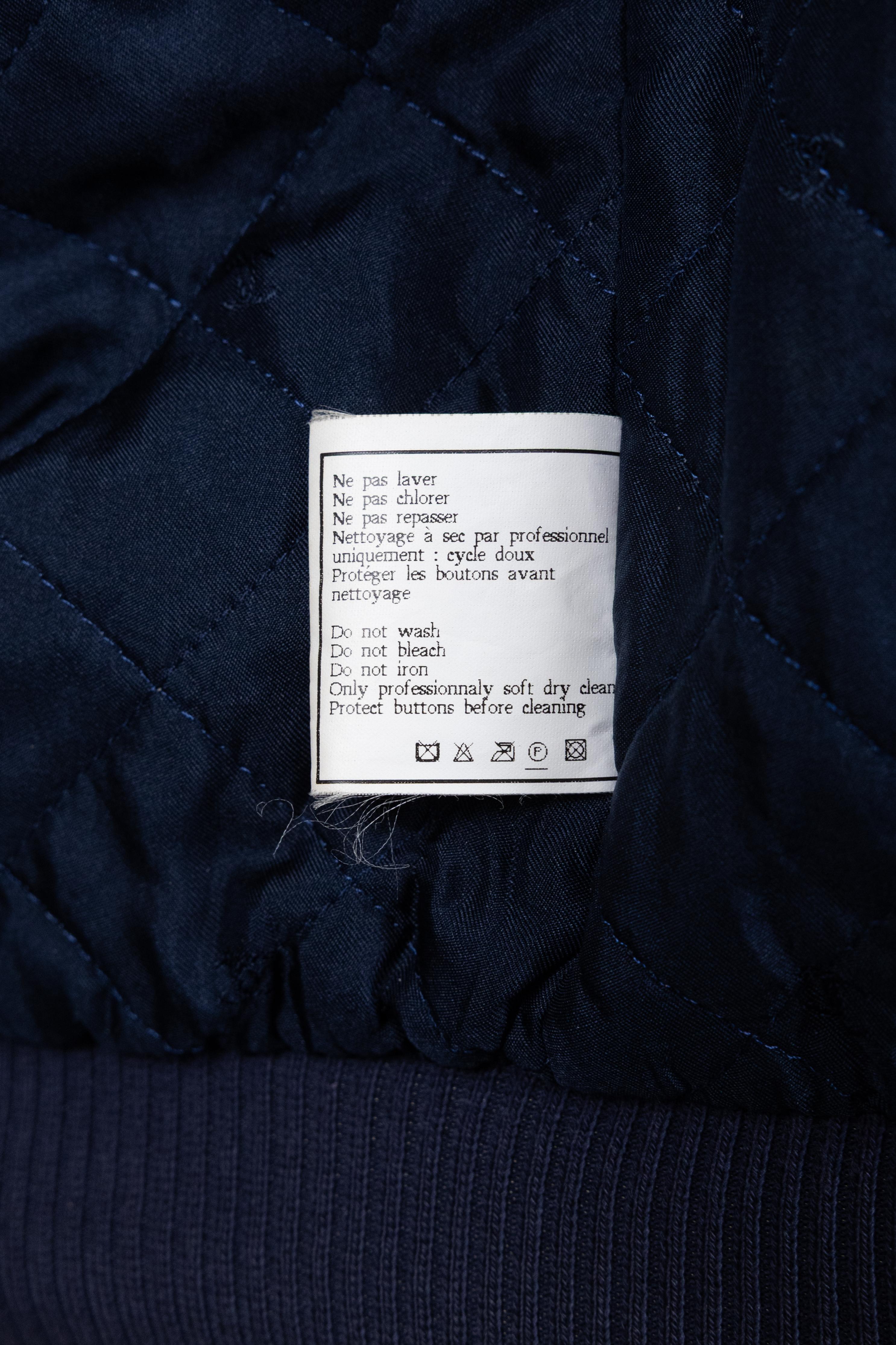 Chanel 1997 - Giacca Bomber Vintage Navy in vendita 4