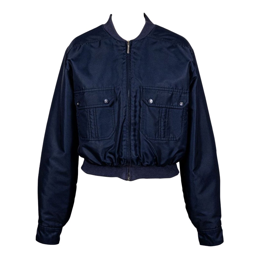 Chanel 1997 - Giacca Bomber Vintage Navy in vendita