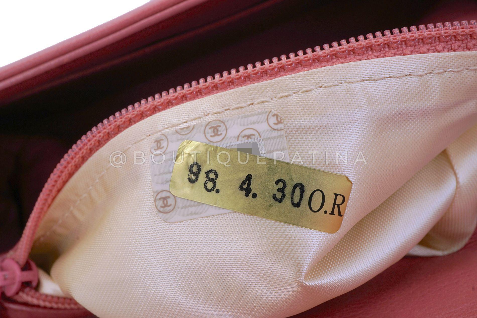Chanel 1997 Vintage By Rose Sac Kelly 24k GHW Lambskin 68951 en vente 10