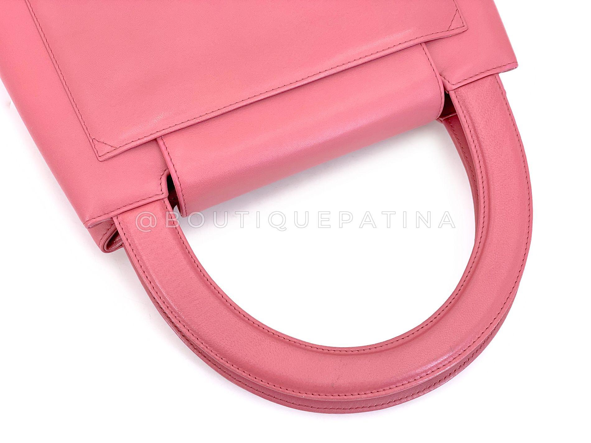 Chanel 1997 Vintage By Rose Sac Kelly 24k GHW Lambskin 68951 en vente 4