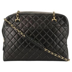 Chanel 1997 Retro Timeless Lambskin Quilted Camera Shoulder Tote Bag