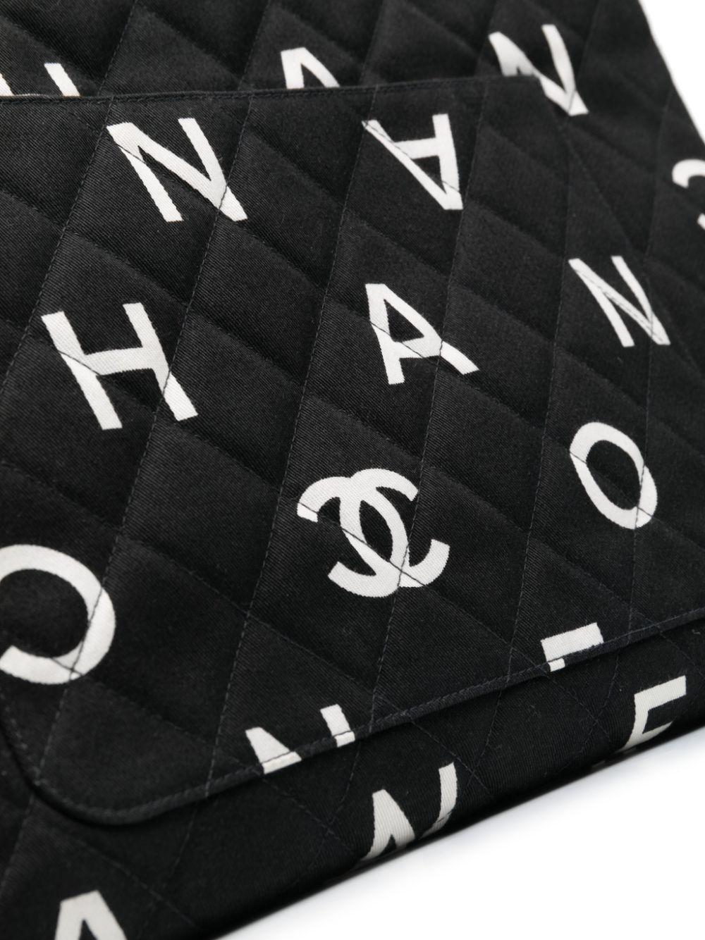 Women's or Men's Chanel 1997 Vintage Timeless Logo Letters Shopper XL Tote Bag  For Sale