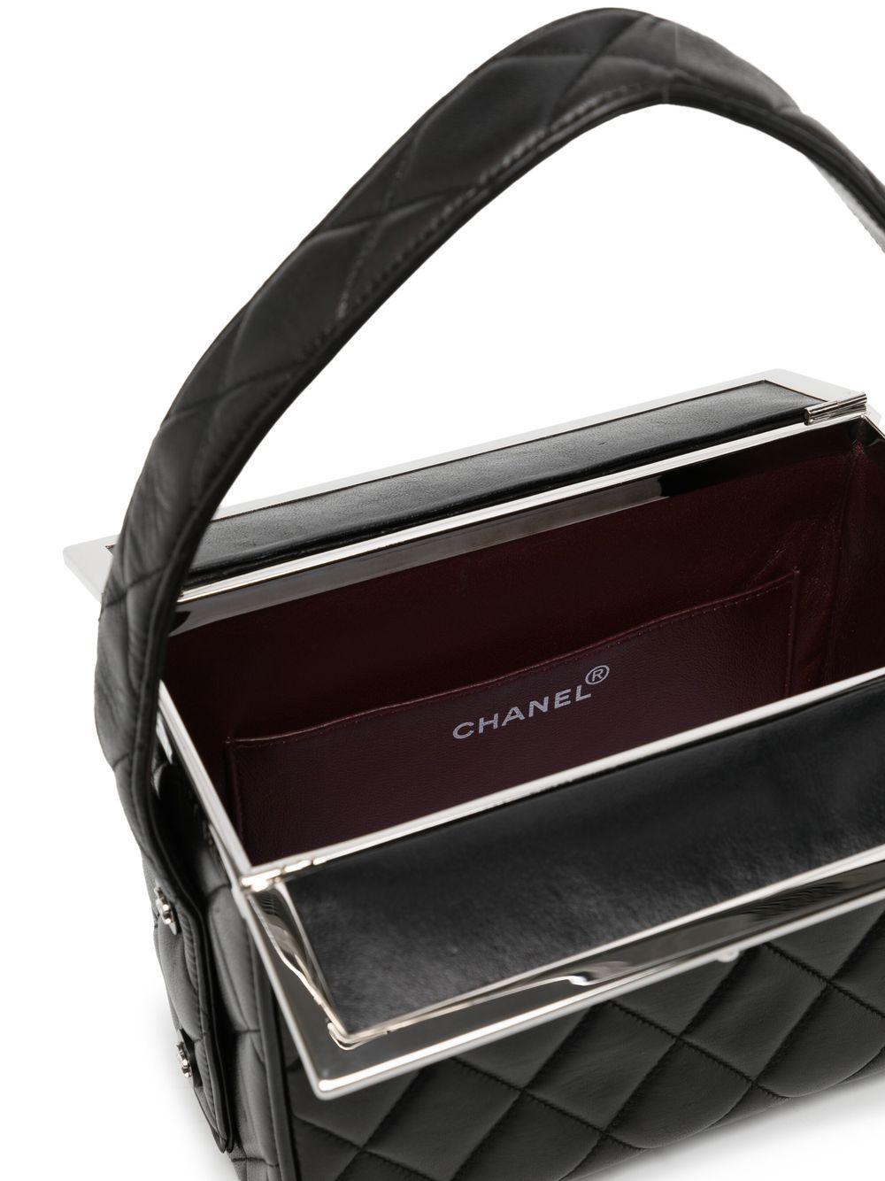 Chanel 1997 Vintage Top Handle Kelly Frame Vanity Box Bag  For Sale 1