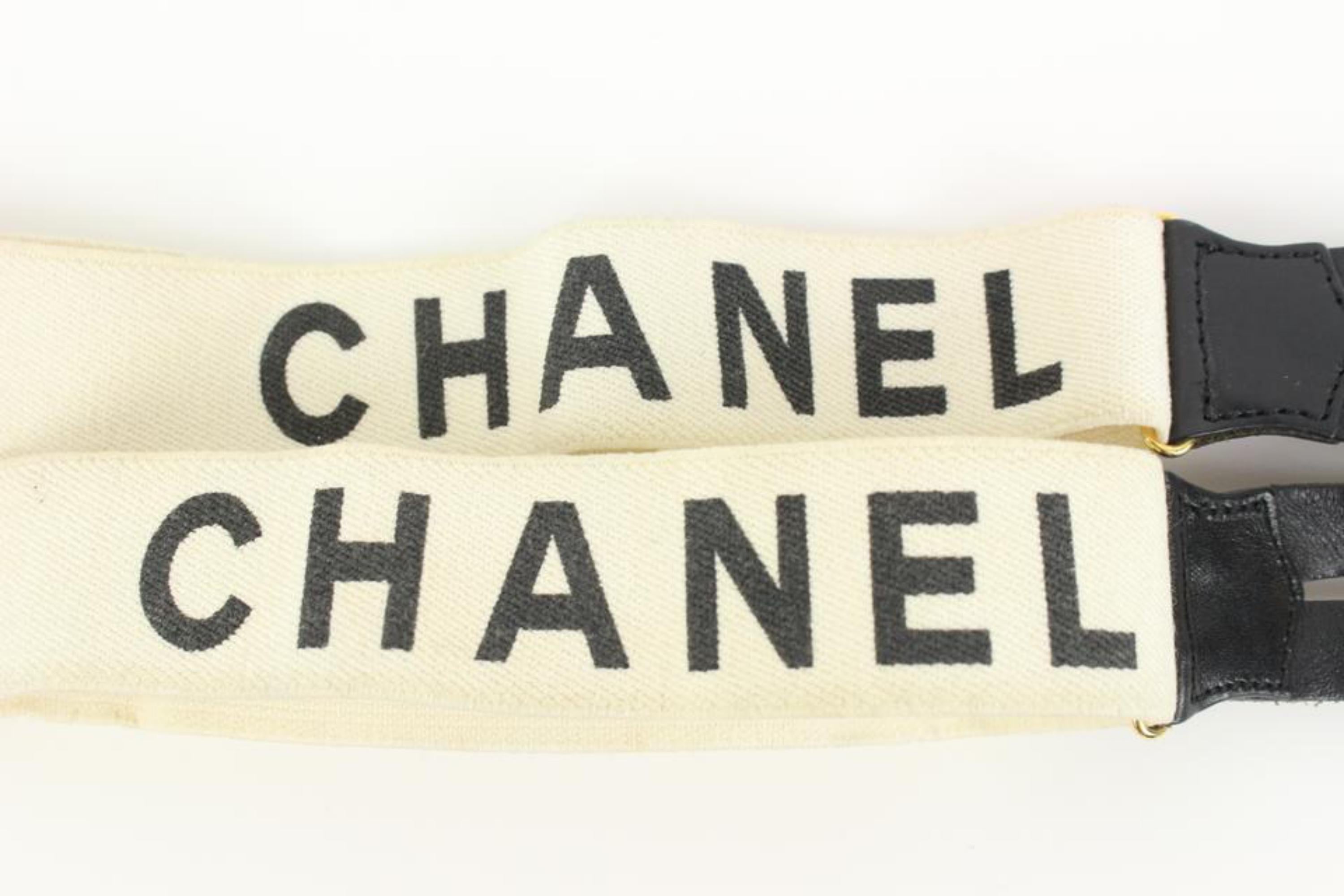 Women's Chanel 1997 White CC Logo Suspenders 61ck322s