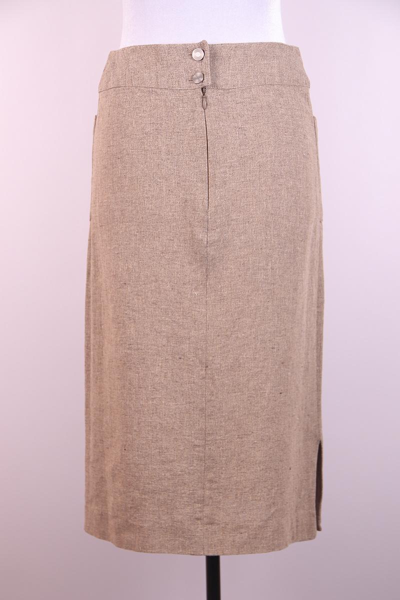 Brown Chanel 1998 98P linen skirt For Sale