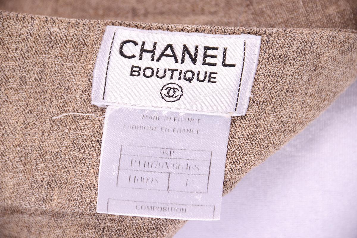 Chanel 1998 98P linen skirt For Sale 3