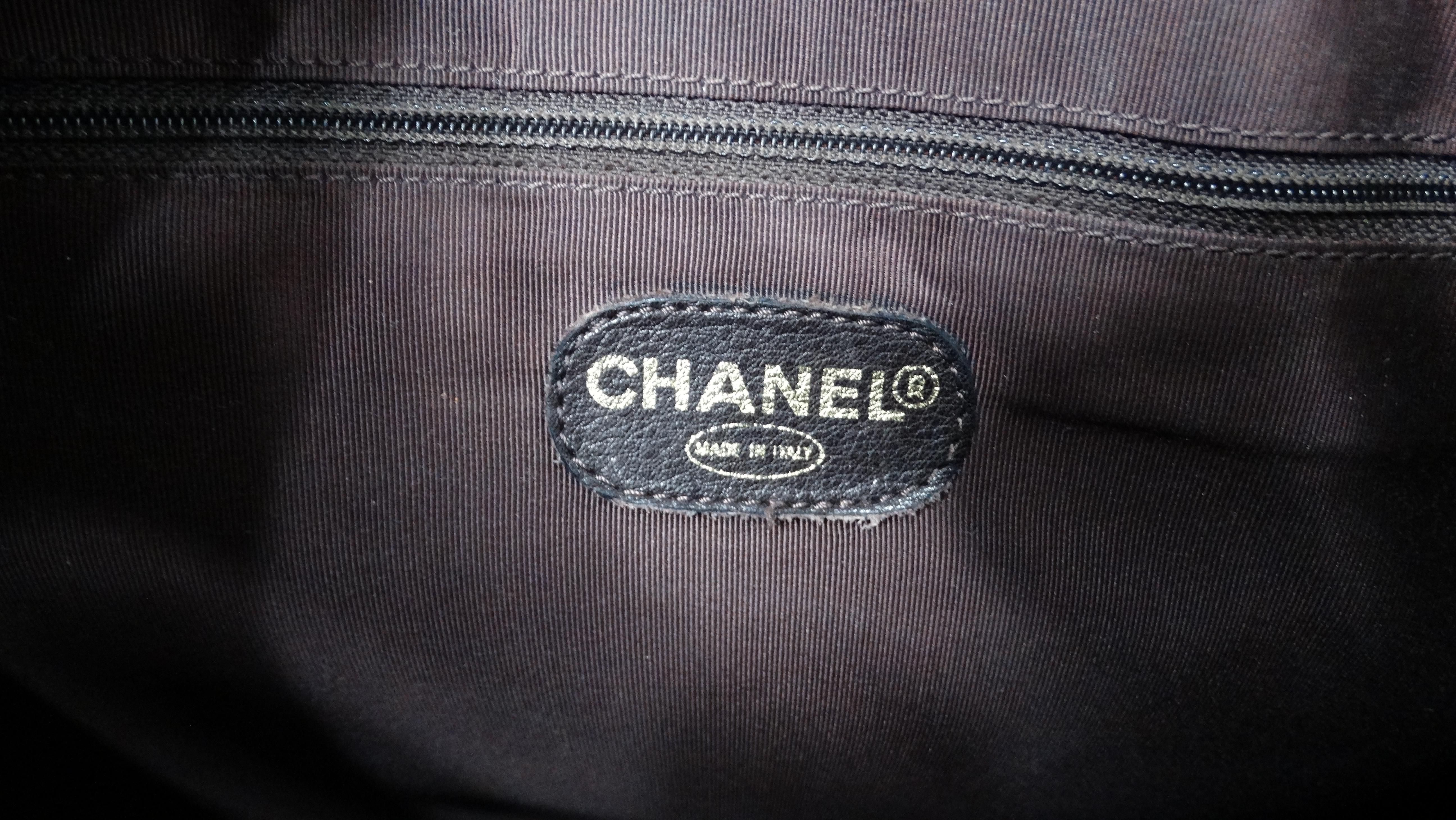 Chanel 1998 Brown Caviar Leather Interlocking CC Logo Timeless Tote Bag For Sale 3