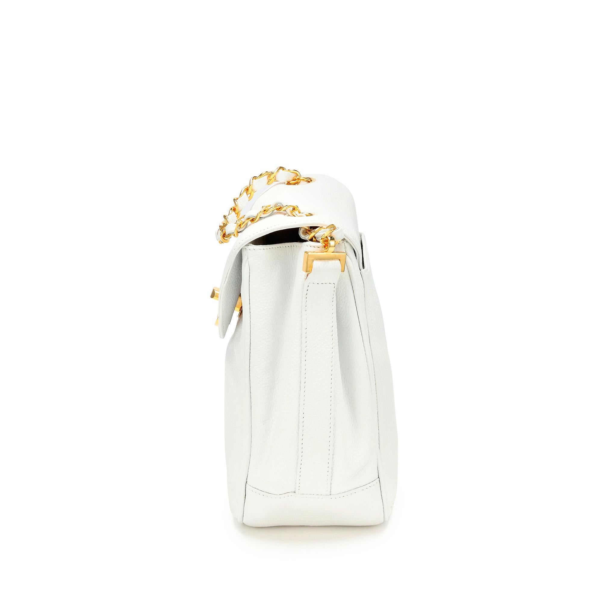 Chanel 1998 Classic Flap Boy Mini Beige Bone White Caviar Crossbody Bag For Sale 1